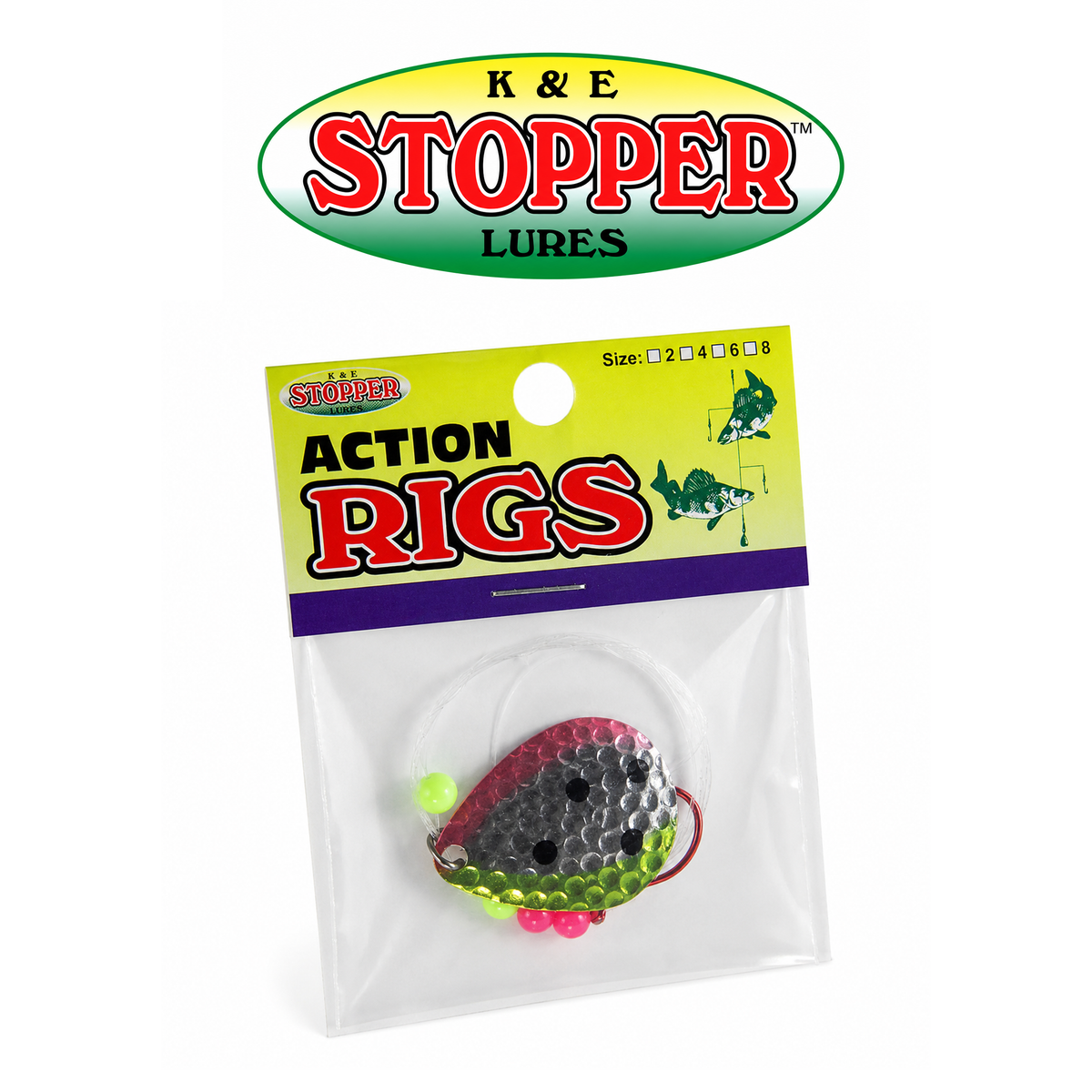 K&E Stopper Pro Flash Size 4 Fishing Stopper Pack