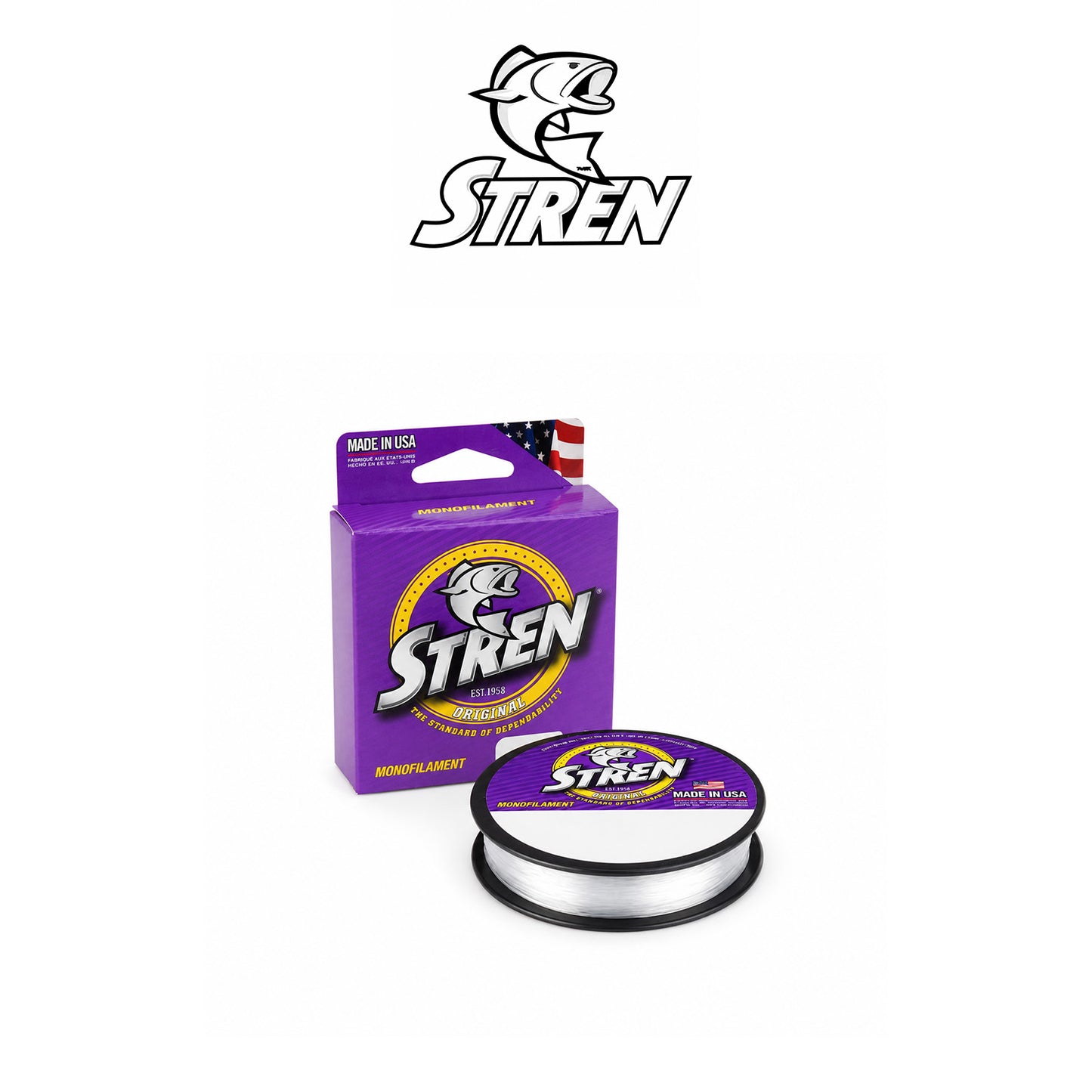 Original Stren Clear/Blue Fluorescent Fishing Line 100yd
