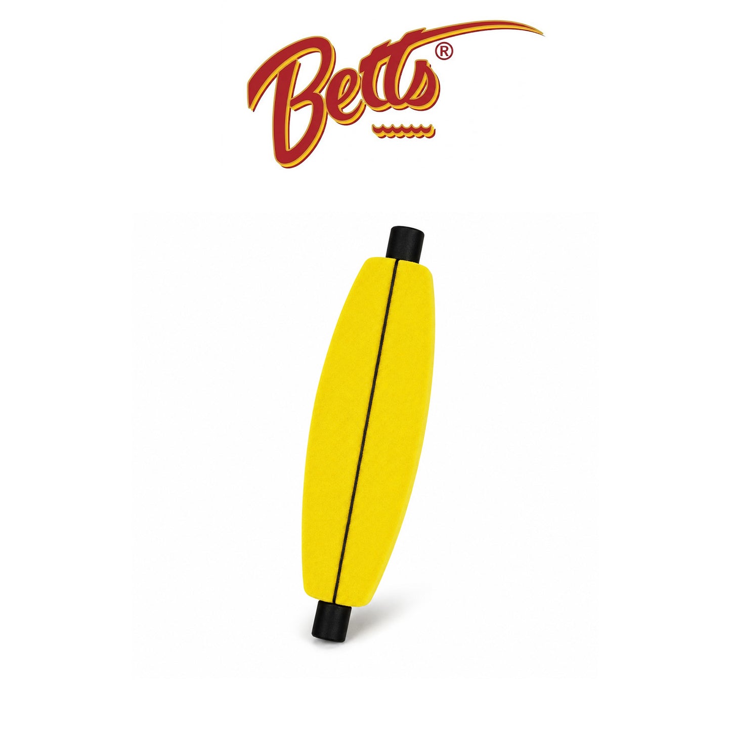 Betts 2" Yellow Slotted Peg Oval Floats – 100 Pack
