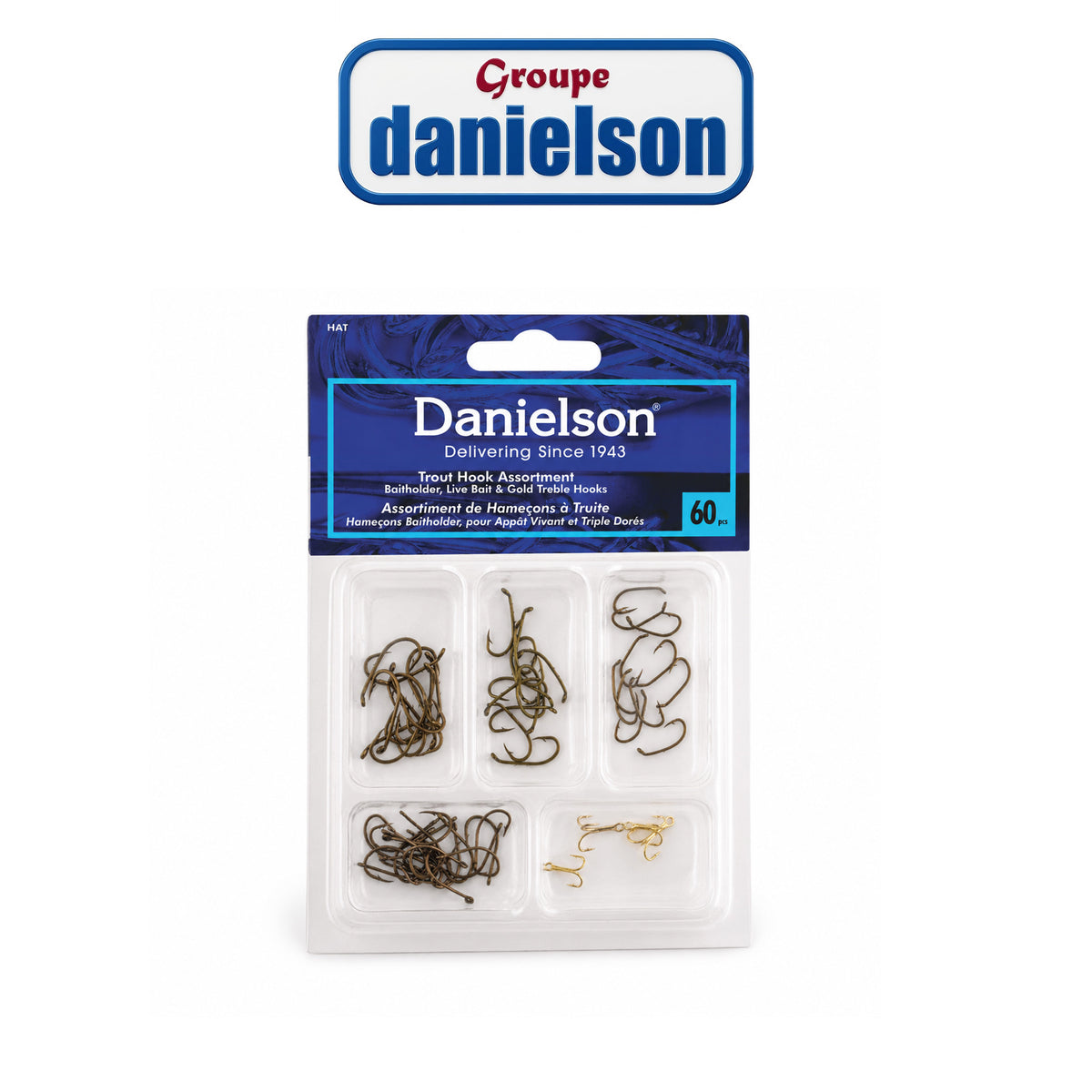 Danielson Trout Hook Assortment 60-Piece