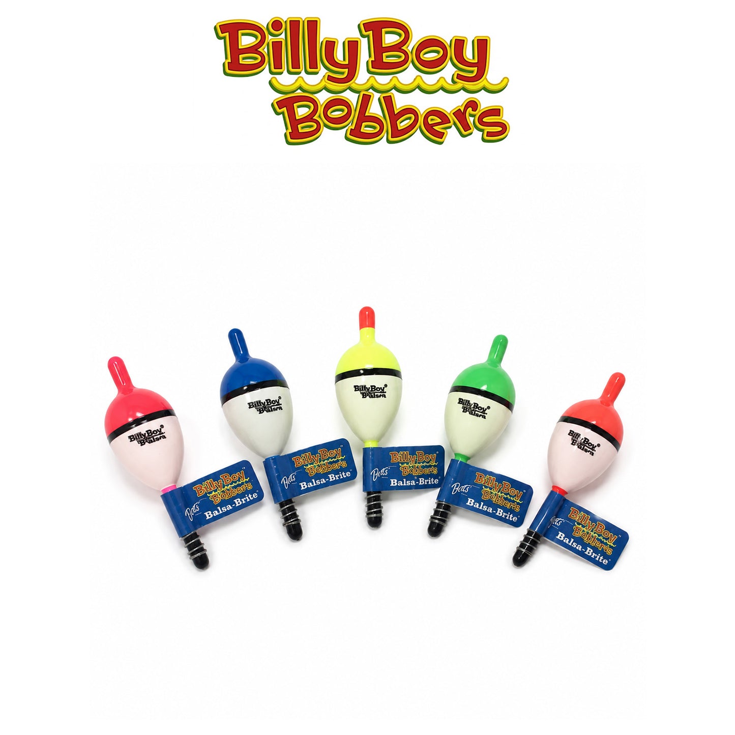 Billy Boy Balsa Spring Oval Bobbers 0.63" Assorted Bright Colors 18 Pack