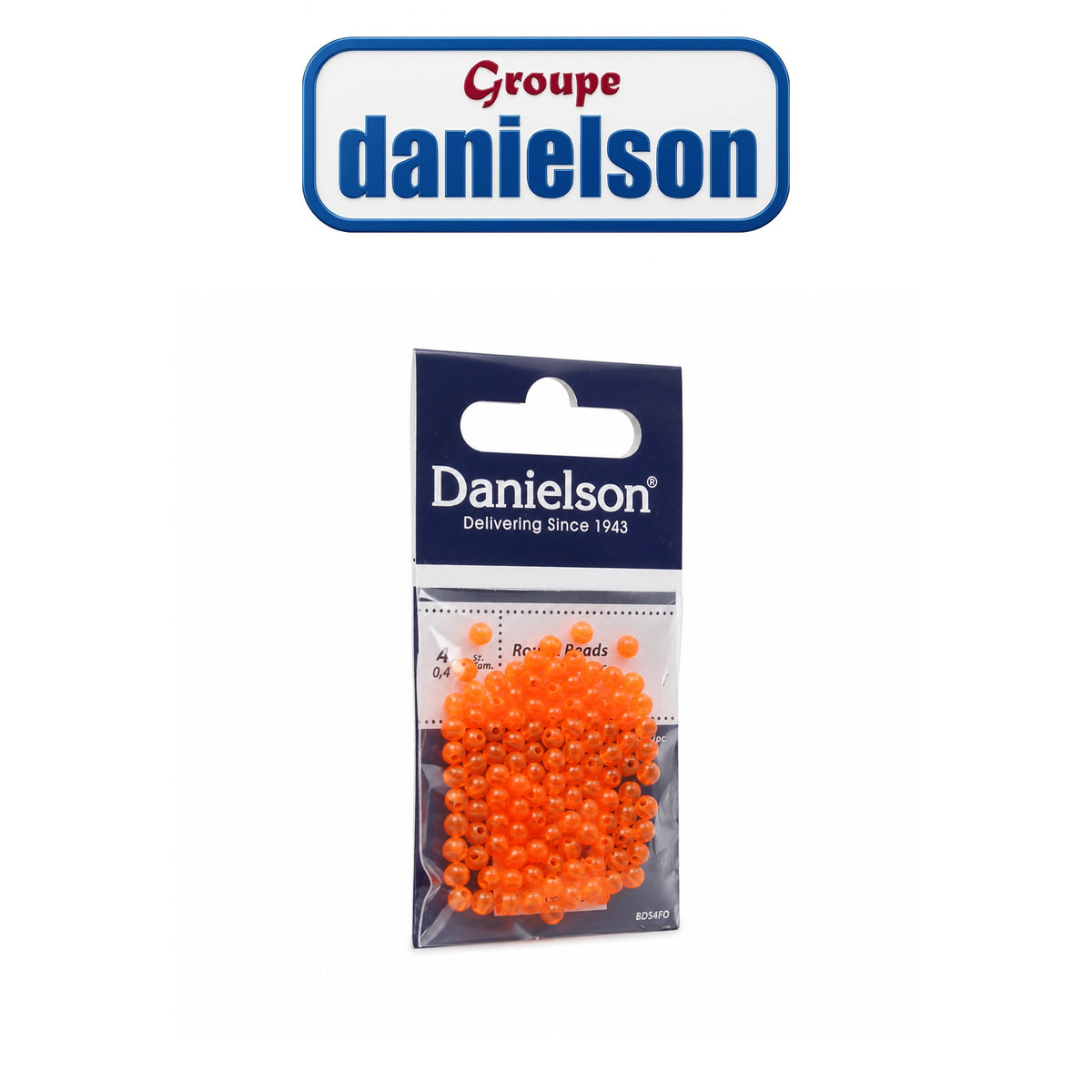 Danielson 4mm Round Beads – Fluor Orange, 110/Pack