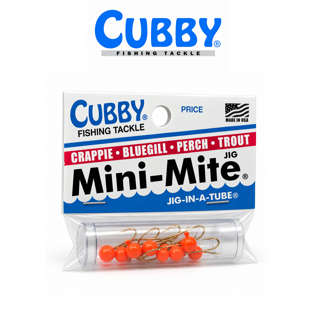 Cubby Round Jig in a Tube – 10-Piece Fishing Jig Set for Panfish, Crappie & Ice Fishing