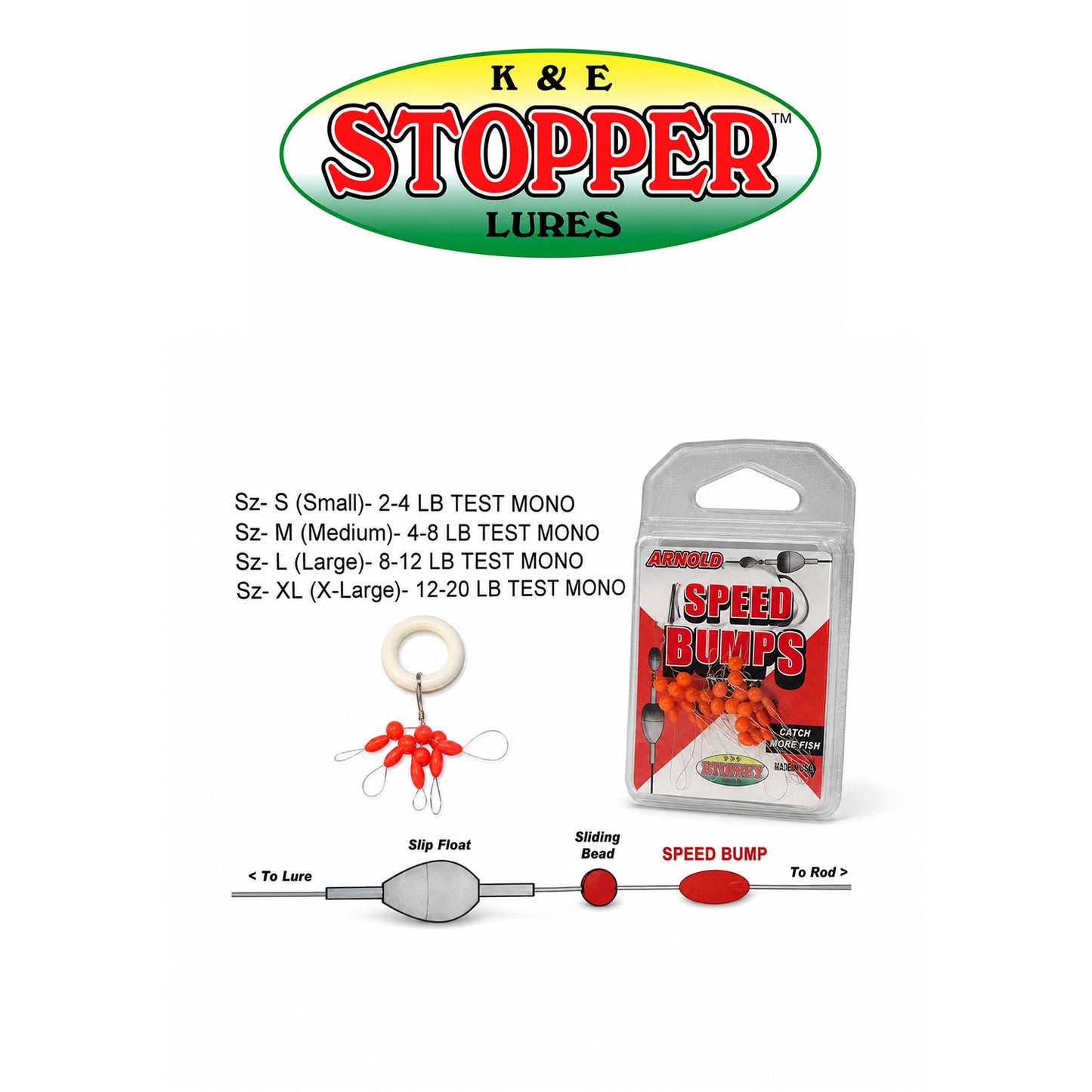 K&E Speed Bump Bobber 15PK Red Freshwater Fishing Bobbers