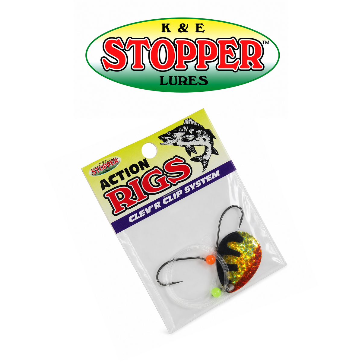 K&E Stopper Pro Flash Size 4 Fishing Stopper Pack