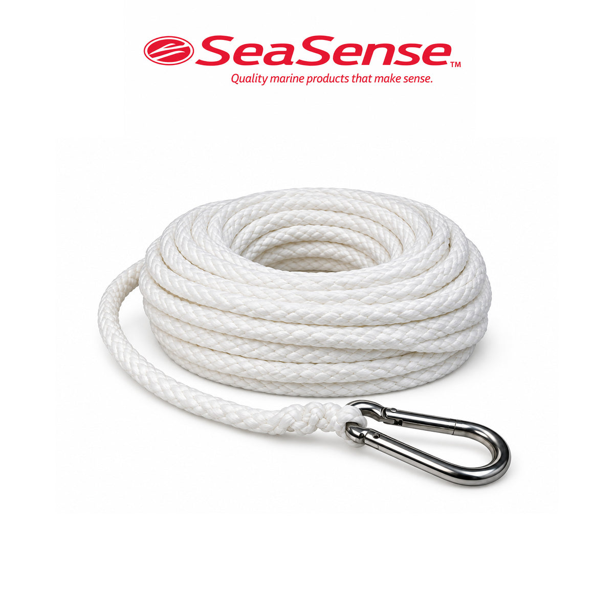 SeaSense Marine Premium Braided Anchor Line with Snap – Heavy-Duty & Secure Anchoring