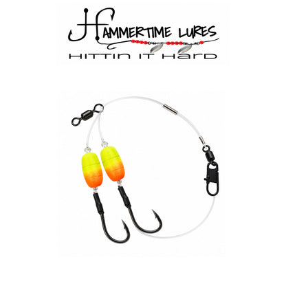Hammertime Lures Double Hook Non-Tangle Perch Rig
