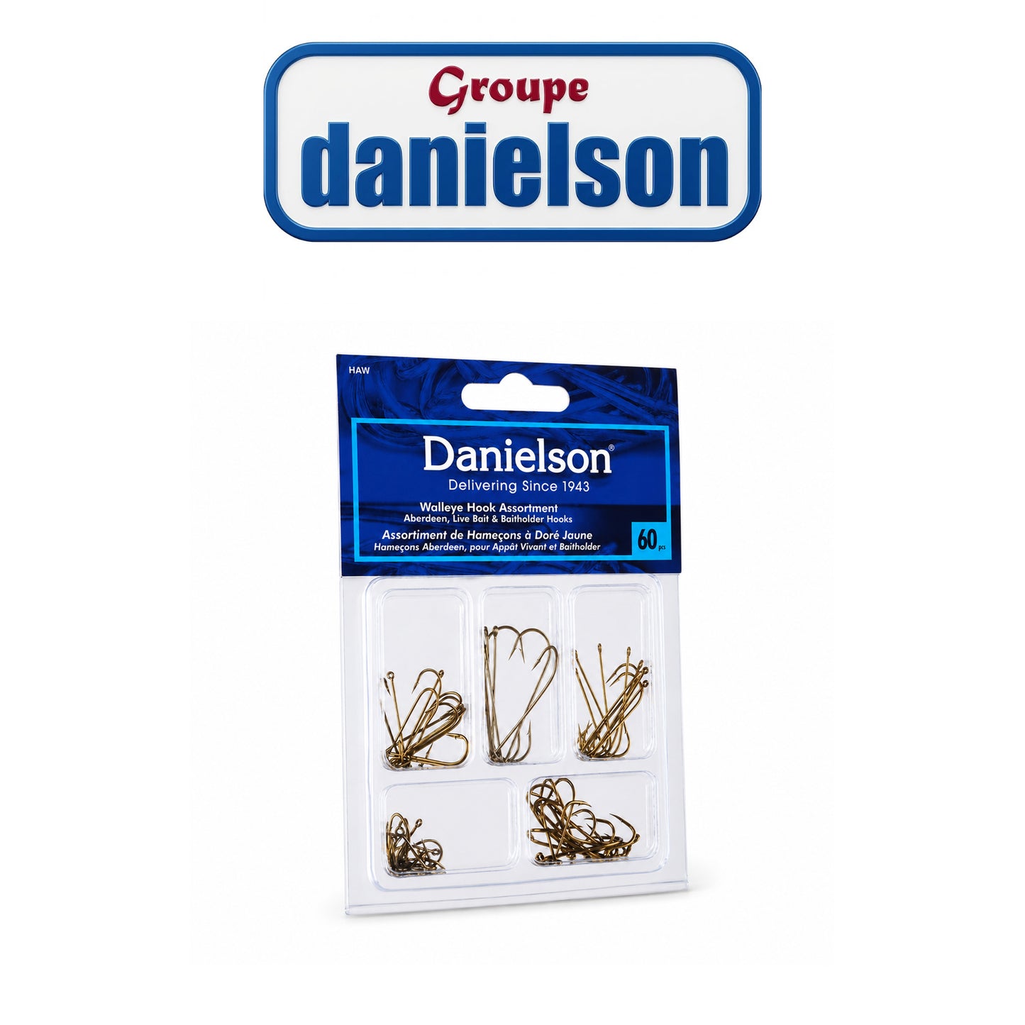 Danielson 60-Piece Assorted Panfish Hook Set