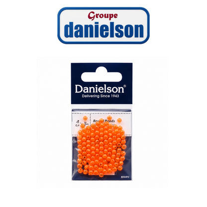 Danielson 4mm Round Beads – Fluor Orange, 110/Pack