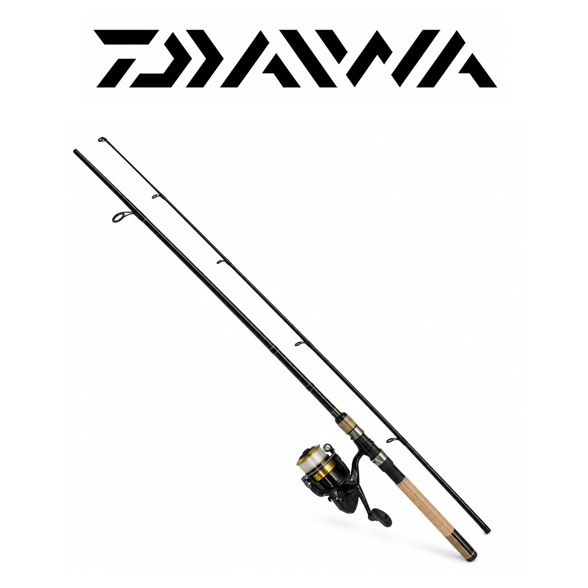 Daiwa D-Shock 7' Medium Spinning Rod & Reel Combo – 2-Piece, 12 lb Mono, 1BB