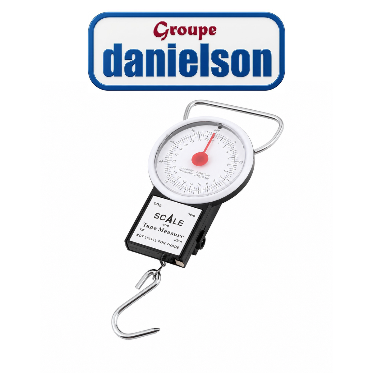 Denielson Deluxe 50 lb Round Fishing Scale with 39" Measuring Tape – Premium Angler’s Catch Scale
