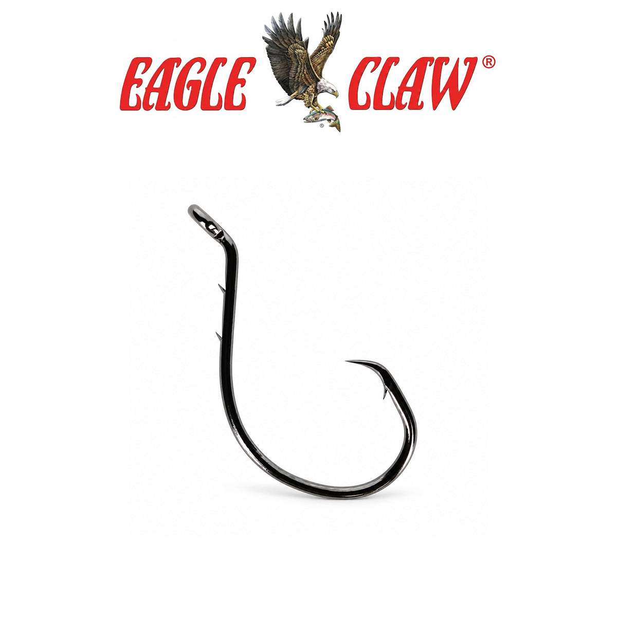 Eagle Claw Cat Claw Circle Baitholder Hooks – Premium Platinum Black