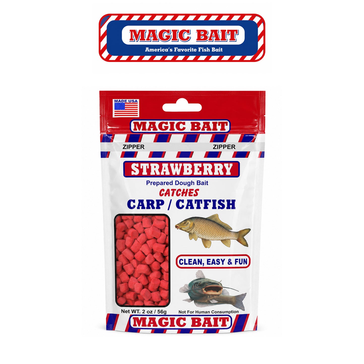 Magic Bait Strawberry Prepared Catfish Bait