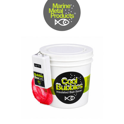 Marine Metal Cool Bubbles 8 Qt Insulated Live Bait Bucket with B-11 Aerator Pump