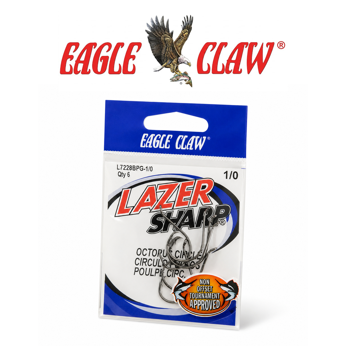 Eagle Claw Octopus Circle Fishing Hooks 5-Pack