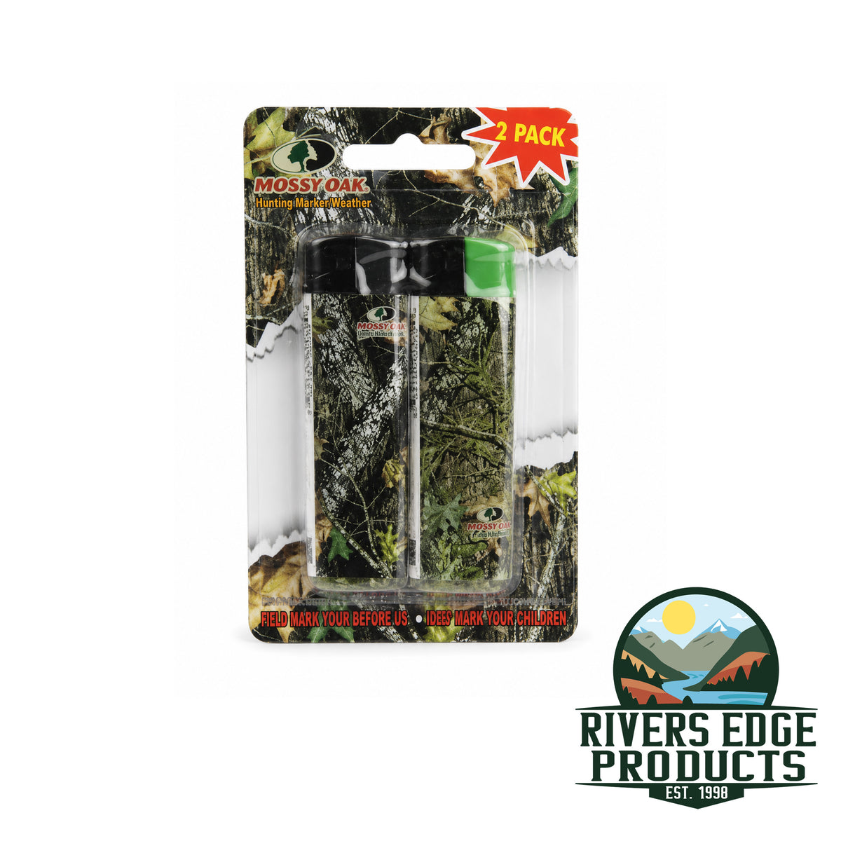 Rivers Edge Mossy Oak Camouflage Refillable Lighters 2-Pack