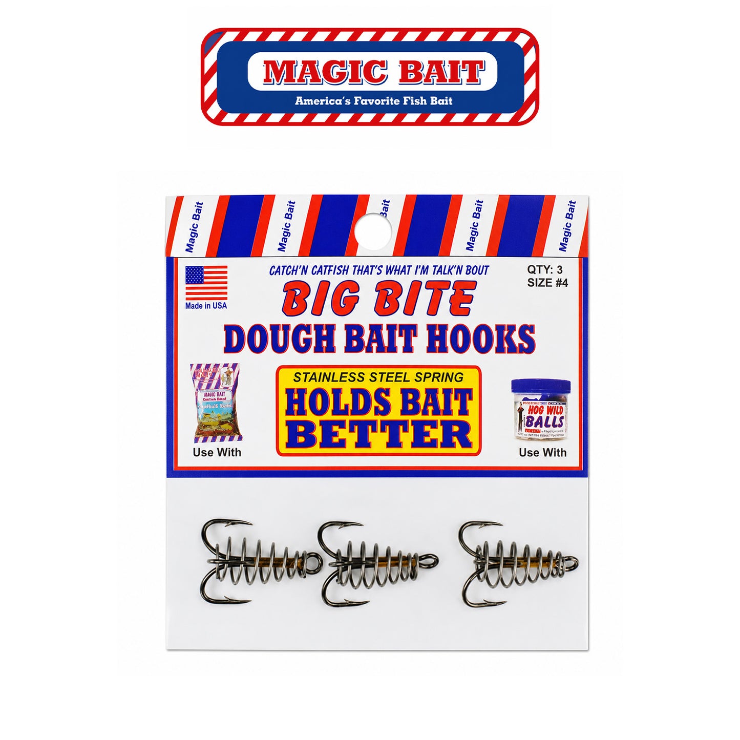 Magic Bait Trbl Spring Size #4 Metallic Treble Spring Hook