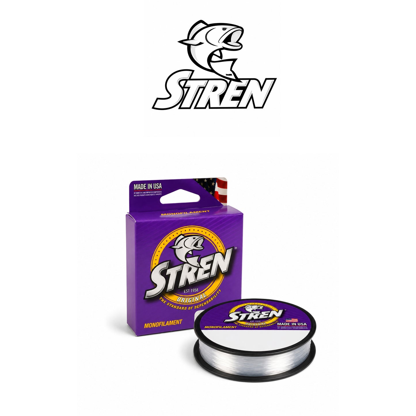 Stren Clear/Blue Fluorescent Monofilament Fishing Line 330yd