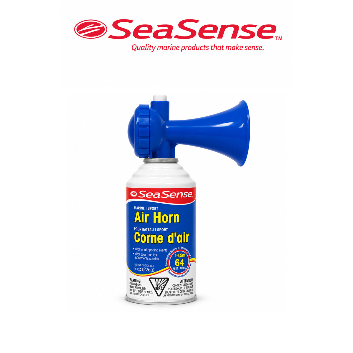 SeaSense Jumbo 8 oz High-Output Air Horn with Manual Trigger