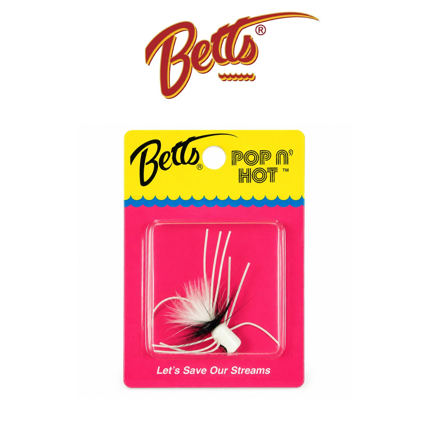 Betts Hot Pop Popping Lure Size 10 and 12 White/Chartreuse