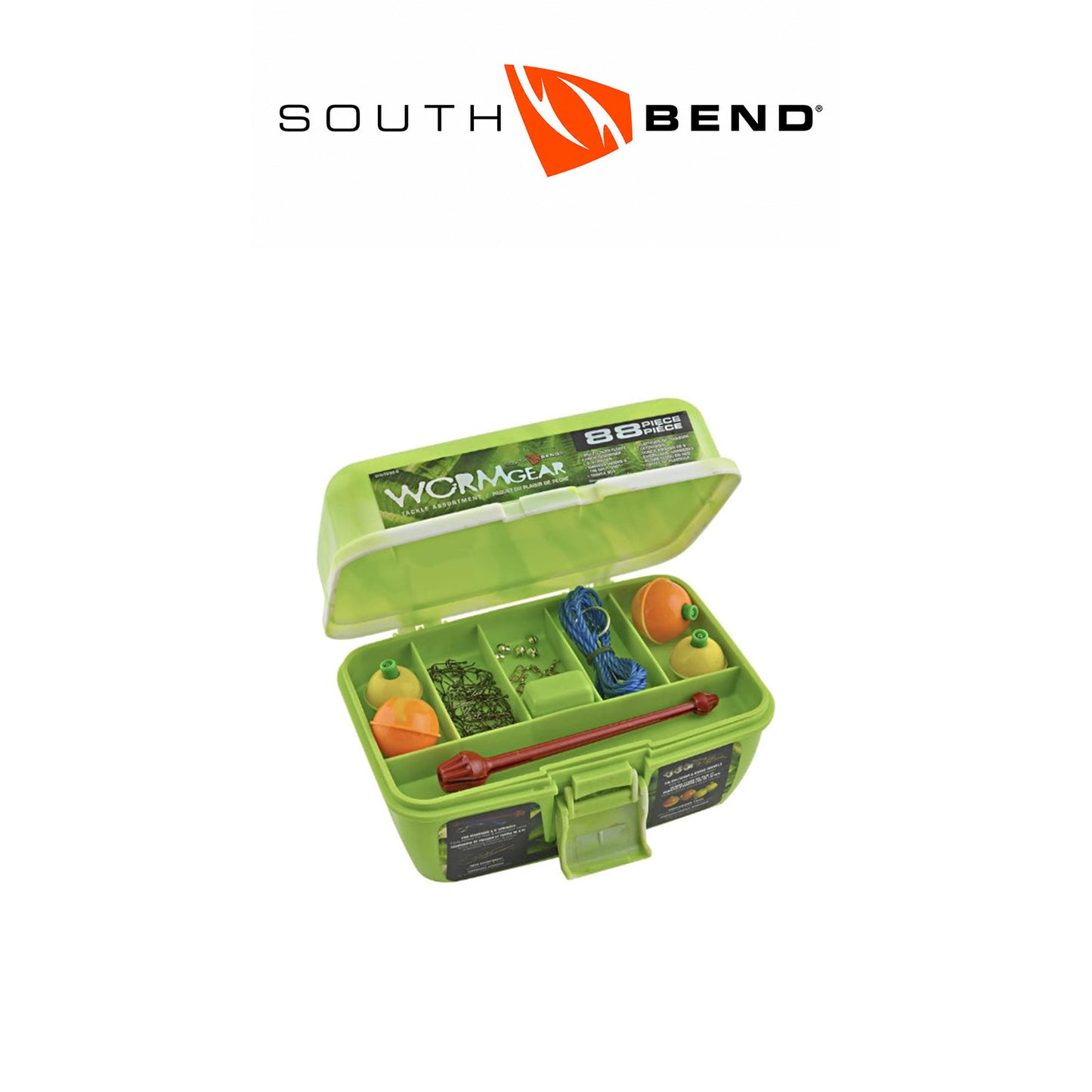 South Bend WormGear 88-Piece Tackle Box Kit – 1 Box Per Pack