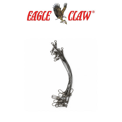 Eagle Claw BEL630BR Steel Fishing Leaders 6" 30 lb Bright Finish 12-Pack