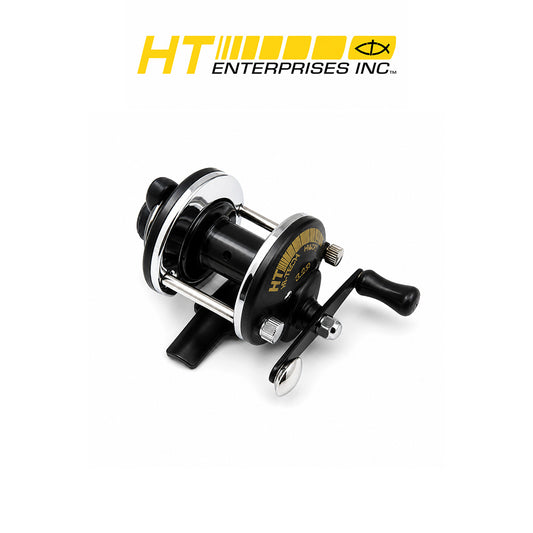 HT Deluxe Mini Bait Cast Reel with Drag – Black Body, Ambidextrous, 4.0:1 Gear Ratio, Aluminum