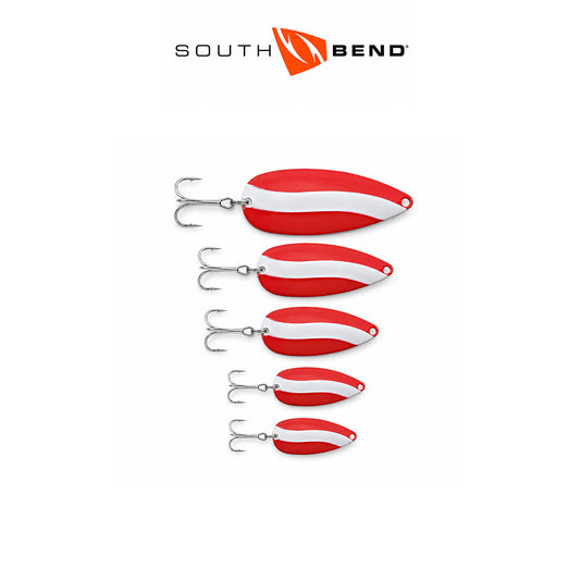 Red & White Fishing Spoons 5 Pack