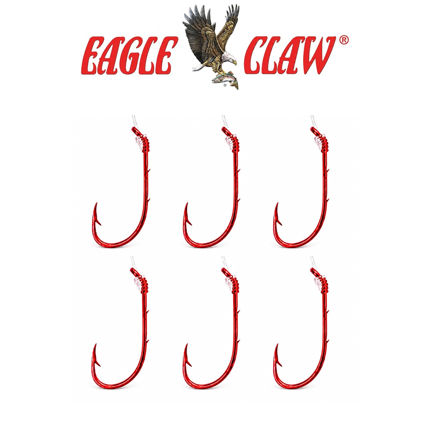Eagle Claw Baitholder Snell Fishing Hook – 6 Pack