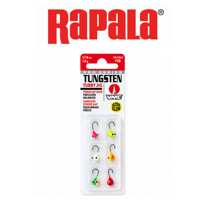 Rapala Tungsten Tubby Jig Kit – Premium Ice Fishing Jigs for Panfish &amp; Trout