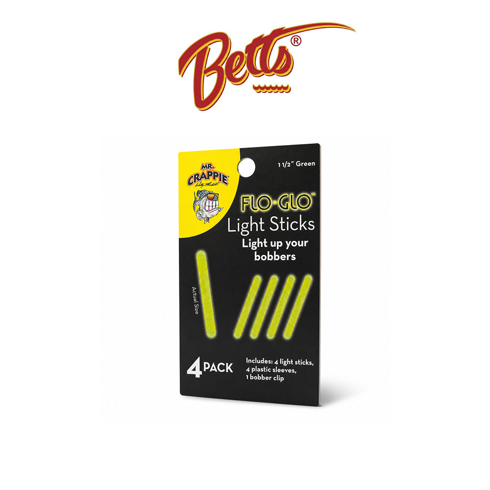 Mr. Crappie Flo Glo Light Sticks for Bobbers – 1 1/2" Green 4pk