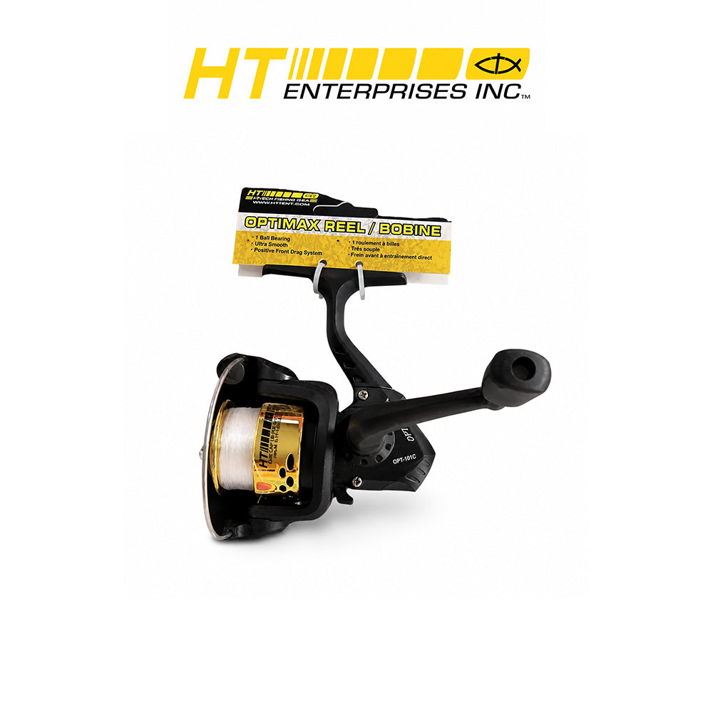 HT 1BB Ultralight Fishing Reel with Line - Black Body with Gold Plated Spool