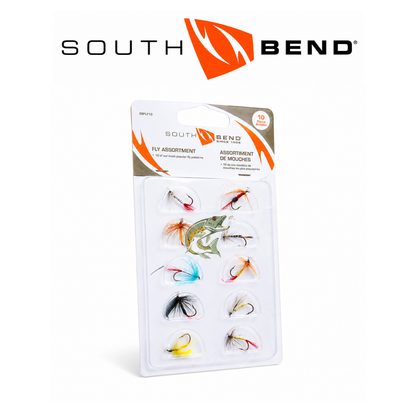 South Bend Assorted Fishing Flies 10-Pack