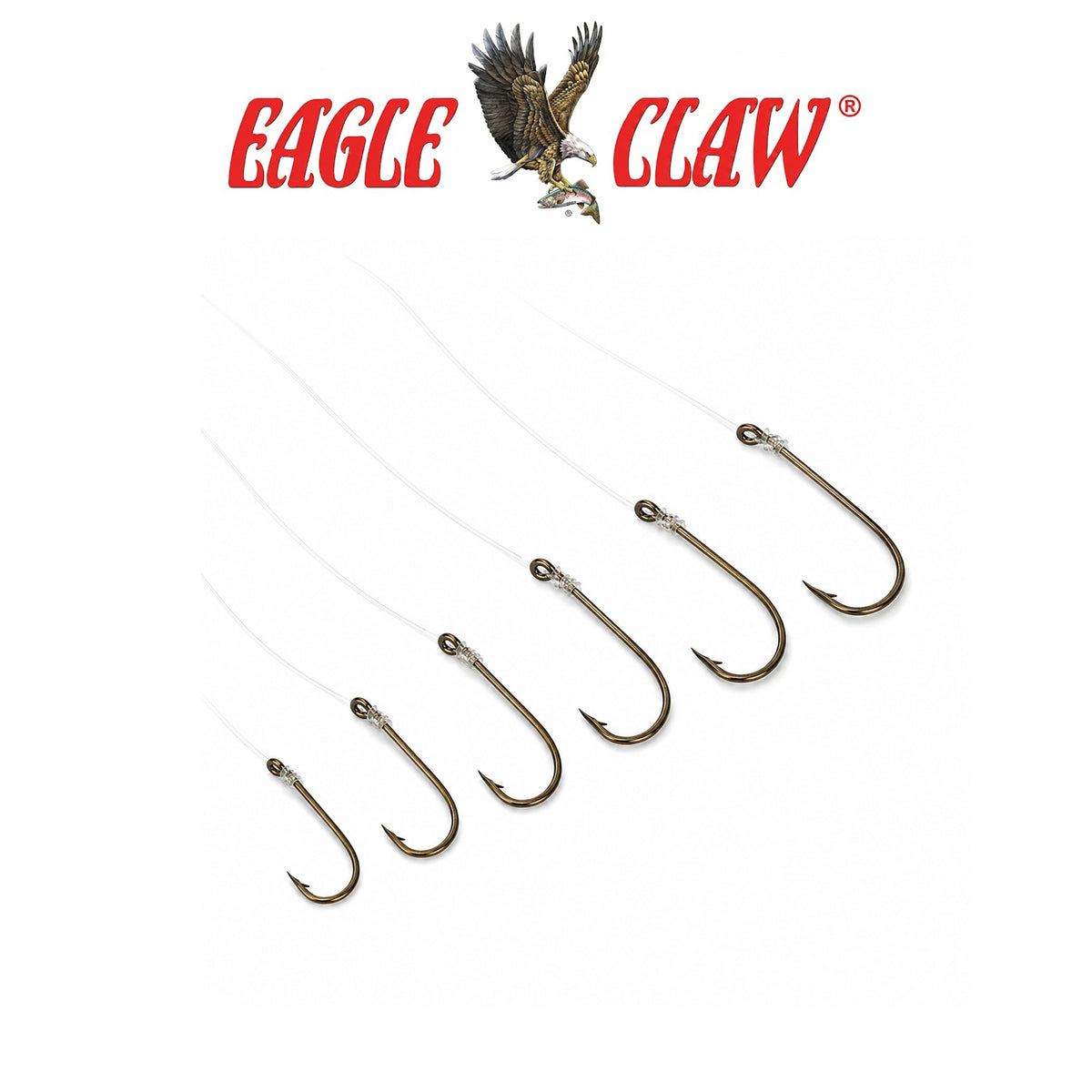 Eagle Claw 84 Classic Bronze Ringed Eye Fishing Hooks - 100 Pcs/Box