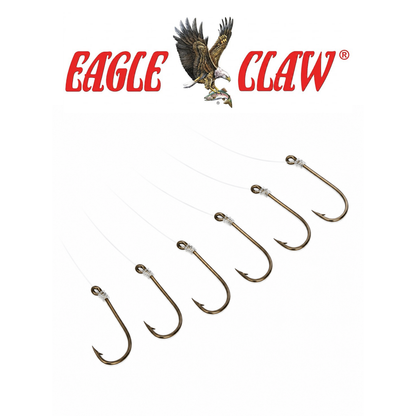 Eagle Claw Plain Shank Bronze Fishing Hooks – 6 Pack