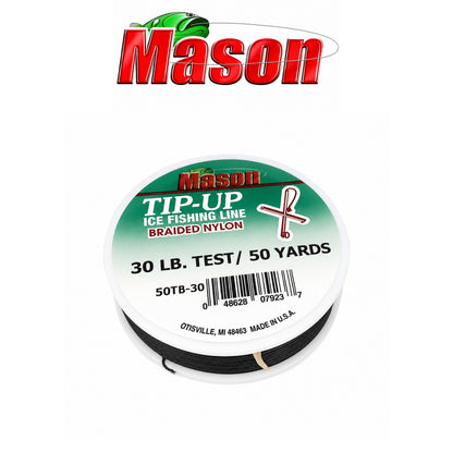 Mason Tip-Up Black Braided Ice Fishing Line 50 Yard Spool