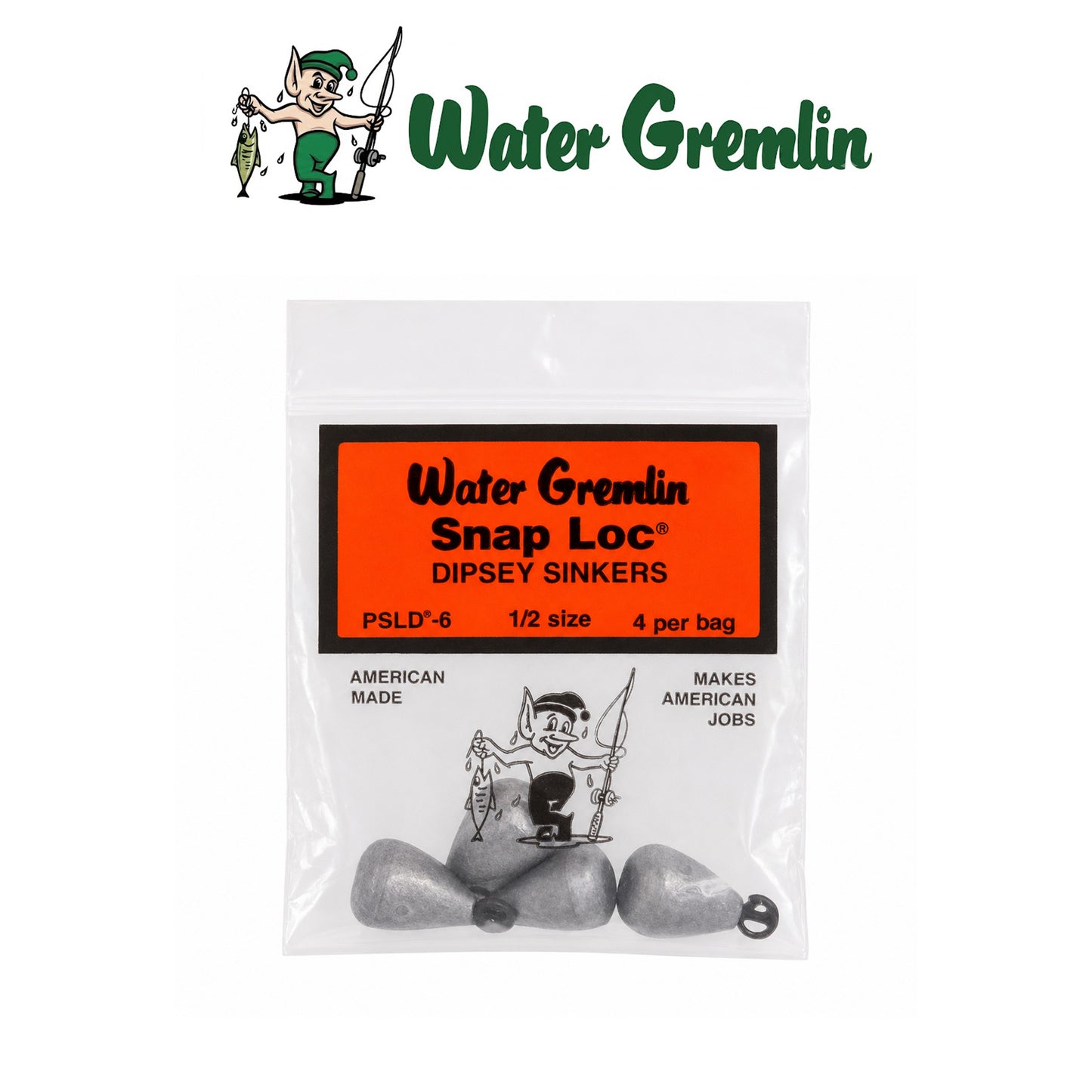 Water Gremlin Snap Loc Dipsey Sinkers for Crappie, Panfish & Freshwater Fishing