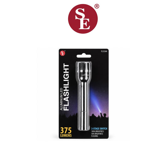 Sona 6" 375 Lumen Black Aluminum LED Flashlight – 12 Piece Display