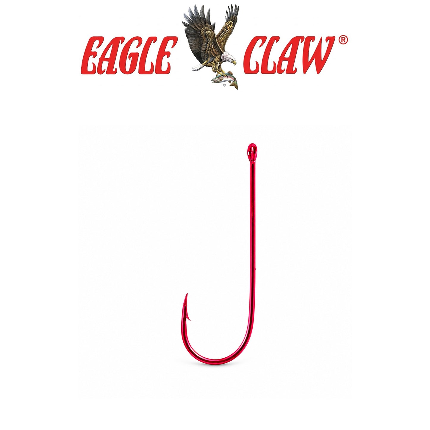 Eagle Claw Lazer Crappie Lightwire Non-Offset Red Fishing Hooks 5 Pack