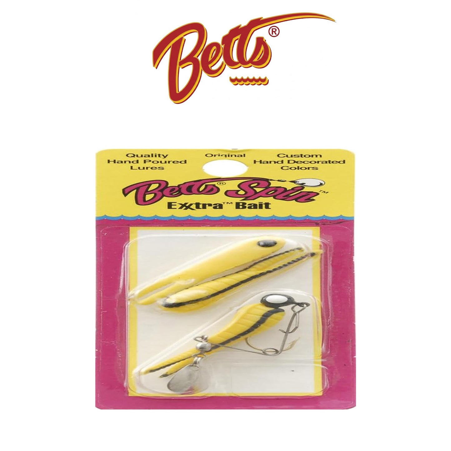 Betts Spin Split Tail Lure 12/Card – Multiple Colors, Assorted Sizes