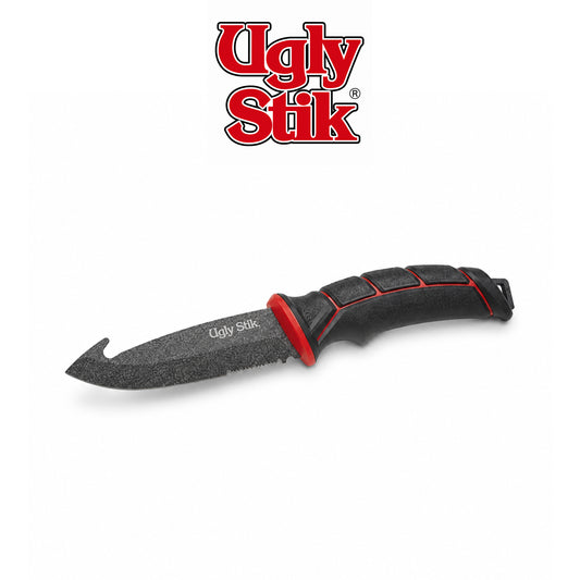 Ugly Stik Gut Hook Bait Knife (Black/Red)