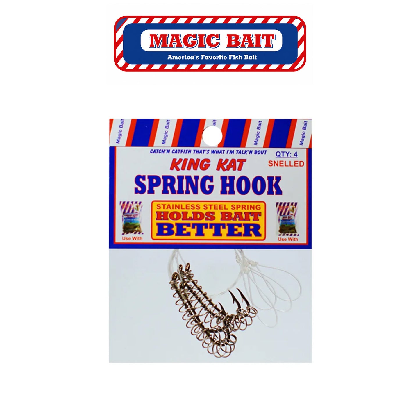 Magic Bait Snelled Spring Pre-Tied Spring Hook with Snell