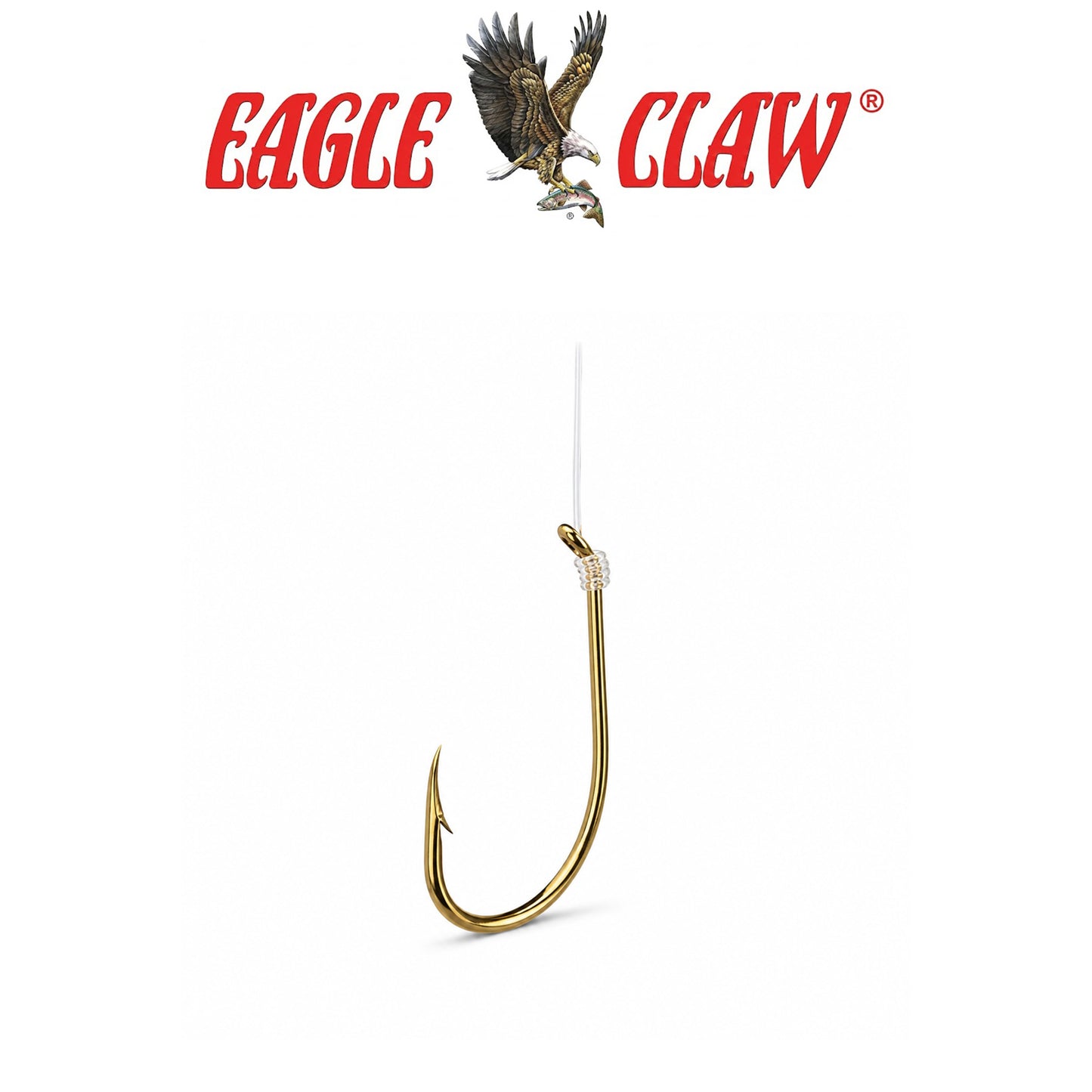 Eagle Claw Plain Shank Gold Fishing Hooks - 6 Pack
