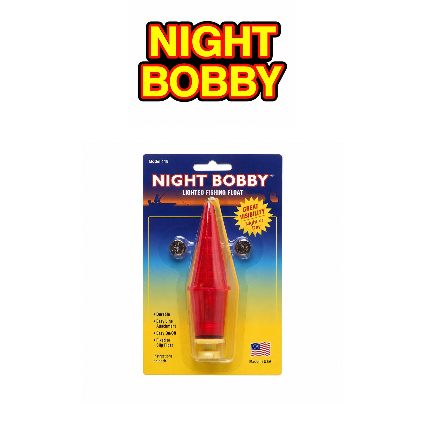Night Bobby Nibble Light 1.125" Red and Yellow