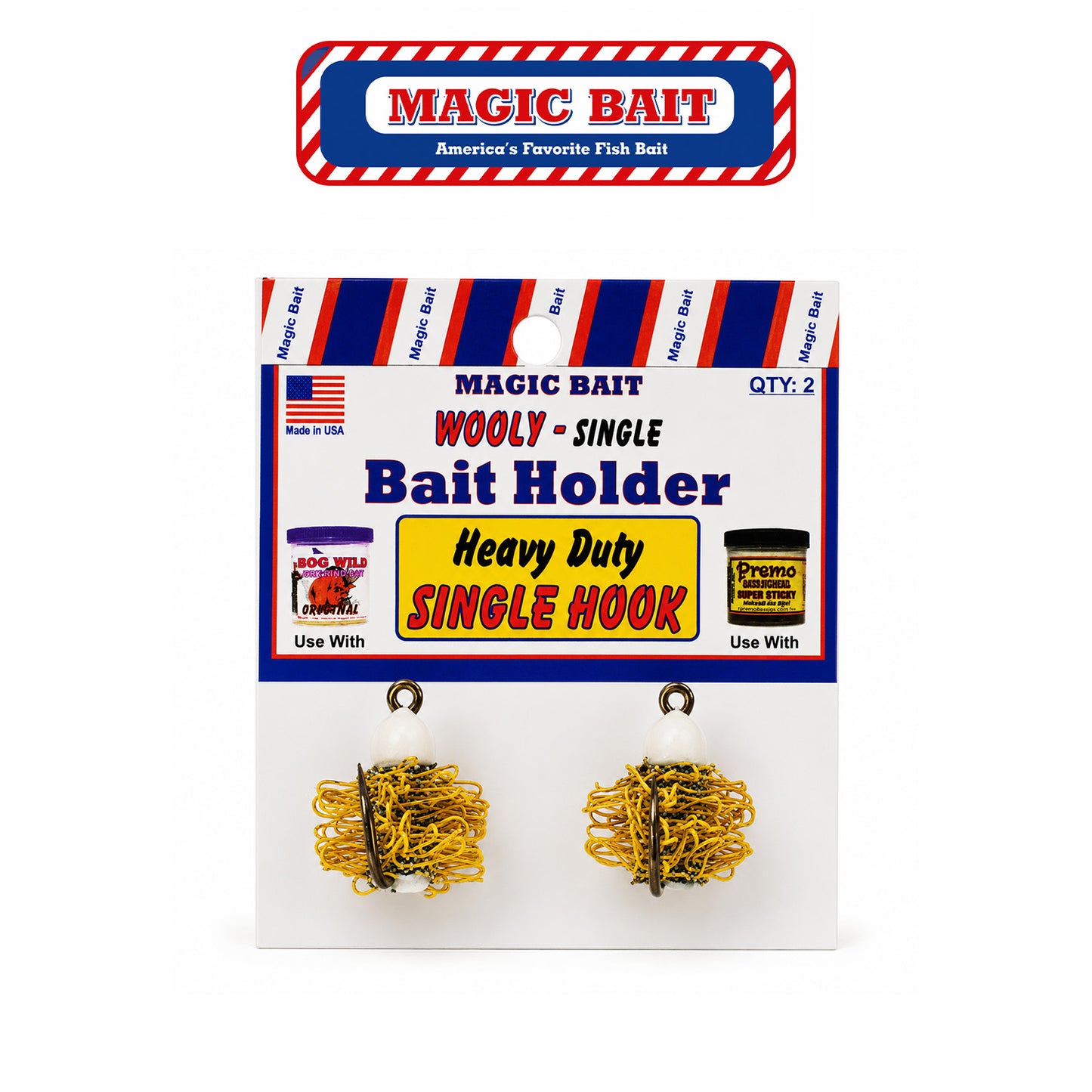 Magic Bait Wooly Single Hook with Wooly Body - Assorted Colors