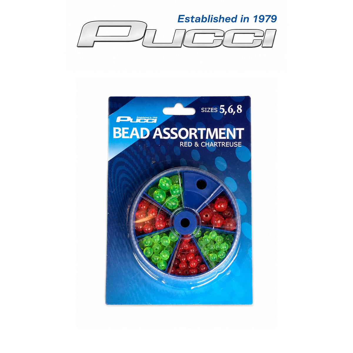 Pucci Bead Assortment Dial Box – Sizes 5, 6 & 8 | Red & Chartreuse