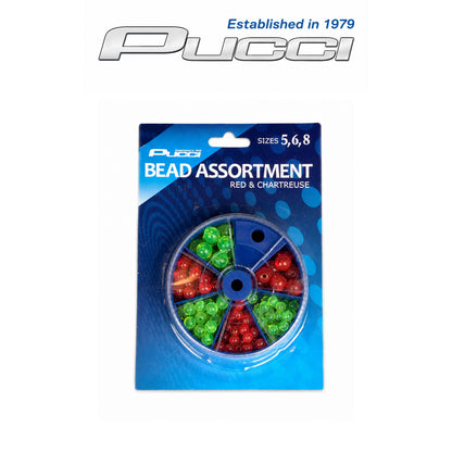 Pucci Bead Assortment Dial Box – Sizes 5, 6 & 8 | Red & Chartreuse