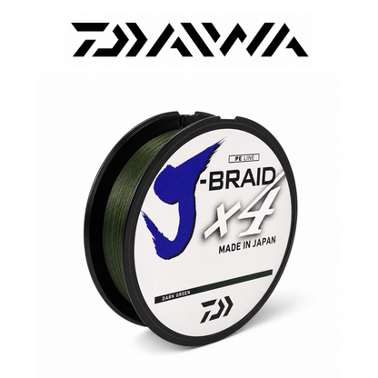 Daiwa J-BRAID™ X4 Braided Fishing Line 150 Yards – Dark Green