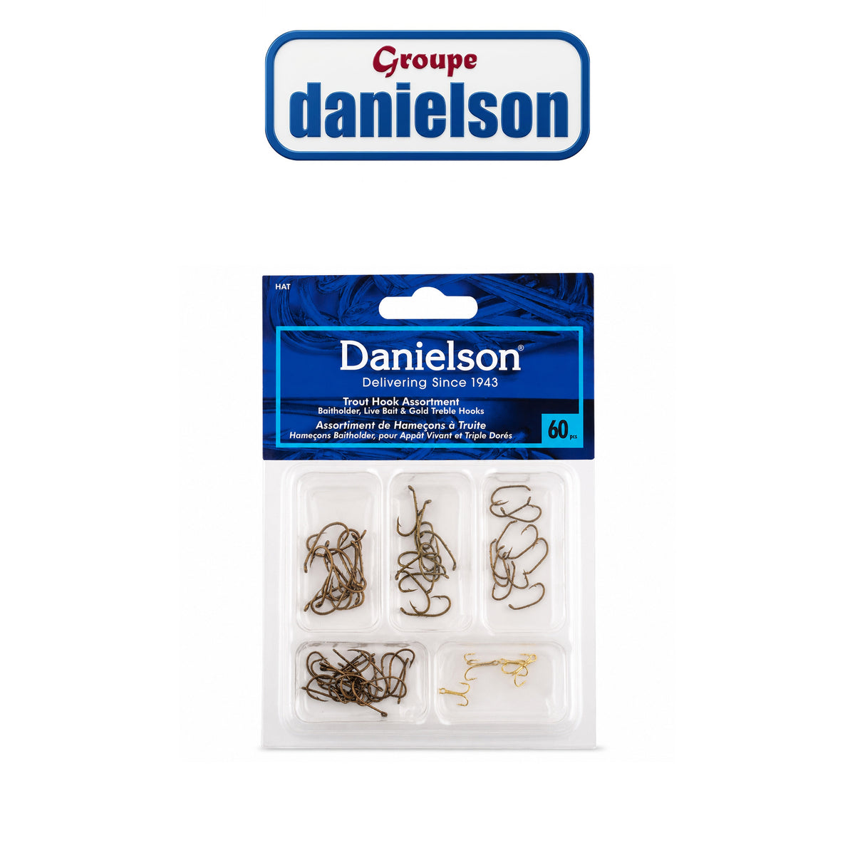 Danielson Trout Hook Assortment 60-Piece