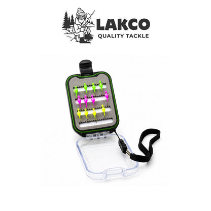Lakco Waterproof Foam Slat Tackle Box with Lanyard
